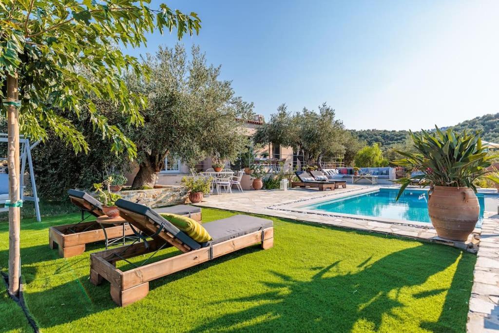 Skopelos Blue Heaven Pool Villa In Olive Grove Exterior foto